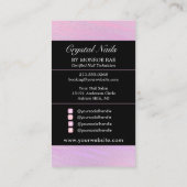 Nail Tech / Nails Salon Peach Pink Black Glam Visitenkarte (Rückseite)