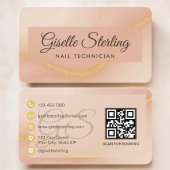 Nail Tech Neutral Terracotta QR Code Visitenkarte