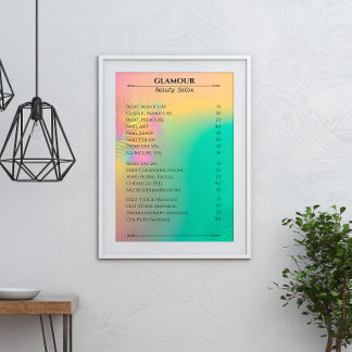 Nail Tech Preisliste Farbige Abstrakte Wasserfarbe Poster
