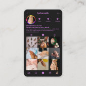 Nail Tech Purple Black Instagram Loyalty Visitenkarte (Vorderseite)