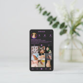Nail Tech Purple Black Instagram Loyalty Visitenkarte (Stehend Vorderseite)