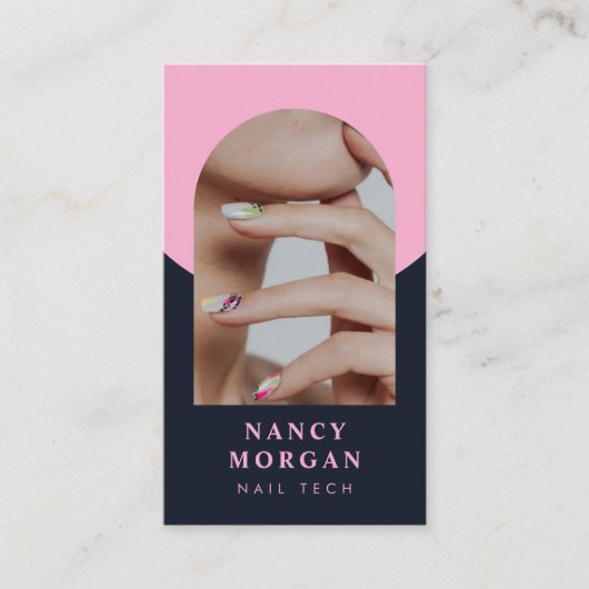 Nail Tech Qr Code Photo  Visitenkarte (Vorderseite)