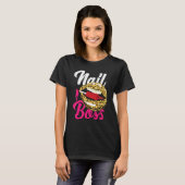 Nail Tech Quote Work Uniform Nail Polnischer Leopa T-Shirt (Vorne ganz)