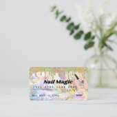 Nail Tech Rainbow Holographic Glitzer Tropfen Cred Visitenkarte (Stehend Vorderseite)