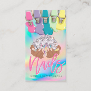 Nail Tech Rainbow Polnisches Handlogo Nagelsalon  Visitenkarte