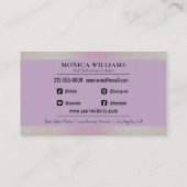 Nail Tech & Salon Blue Rainbow Metallic Elegant Visitenkarte (Rückseite)