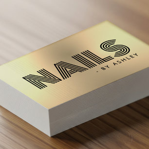 Nail Tech Salon Gold Modernes Beruflich Visitenkarte