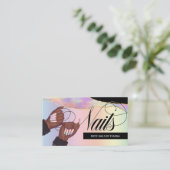 Nail Tech/Salon Holographic Rainbow - Benutzerdefi Visitenkarte (Stehend Vorderseite)