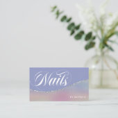 Nail Tech Simple Elegante Business Card Visitenkarte (Stehend Vorderseite)