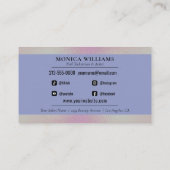 Nail Tech Simple Elegante Business Card Visitenkarte (Rückseite)