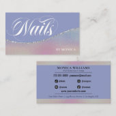 Nail Tech Simple Elegante Business Card Visitenkarte (Vorne/Hinten)