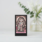 Nail Tech Tarot Card Black Business Card Visitenkarte (Stehend Vorderseite)