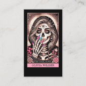 Nail Tech Tarot Card Black Business Card Visitenkarte (Vorderseite)