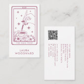 Nail Tech Tarot Card Dusty Pink Visitenkarte (Vorne/Hinten)