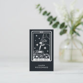 Nail Tech Tarot Card Theme Black Visitenkarte (Stehend Vorderseite)
