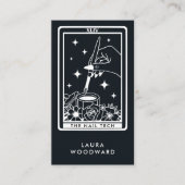 Nail Tech Tarot Card Theme Black Visitenkarte (Vorderseite)