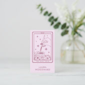 Nail Tech Tarot Card Theme Pink Visitenkarte (Stehend Vorderseite)