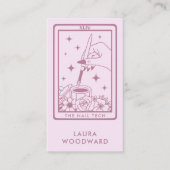 Nail Tech Tarot Card Theme Pink Visitenkarte (Vorderseite)