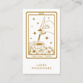 Nail Tech Tarot Style Gold auf Weiß Visitenkarte (Vorderseite)