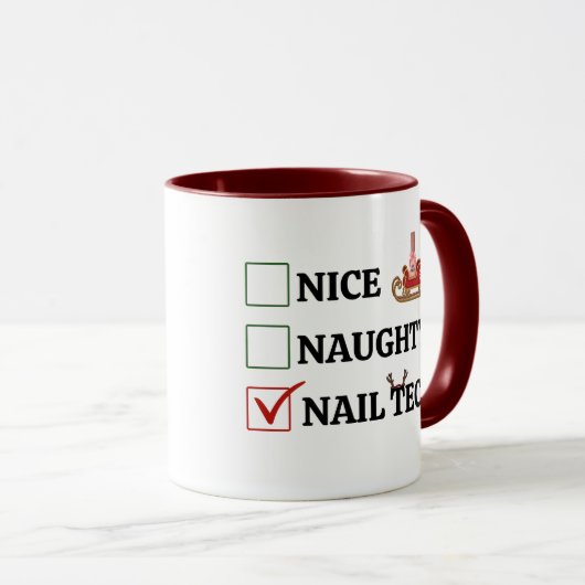 Nail Tech Weihnachtsgeschenk Tasse (VorderseiteRechts)