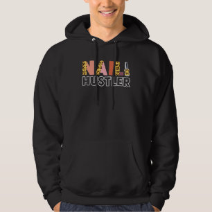 Nail Tech Work Uniform Nail Polnischer Leopard Che Hoodie