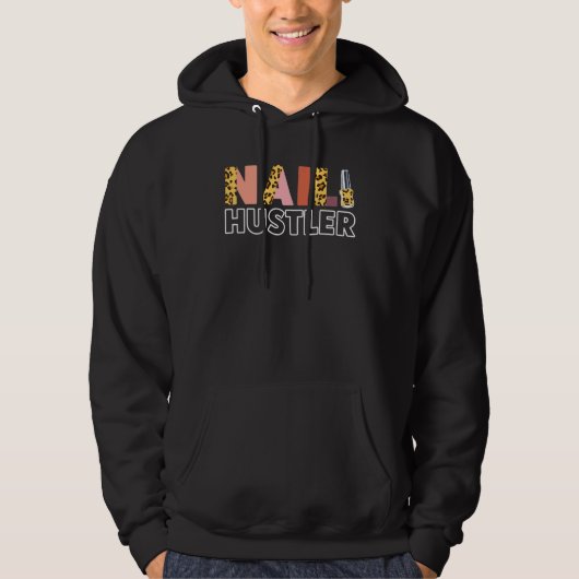Nail Tech Work Uniform Nail Polnischer Leopard Che Hoodie (Vorderseite)