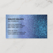 Nail Technician Aqua Baby Blue Triple Glitzer Visitenkarte (Rückseite)