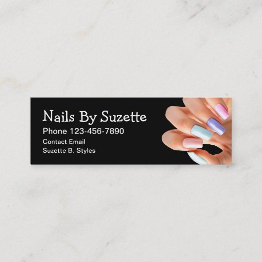 Nail Technician Beauty Mini Business Cards Mini Visitenkarte (Vorderseite)