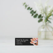 Nail Technician Beauty Mini Business Cards Mini Visitenkarte (Stehend Vorderseite)