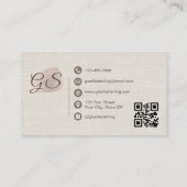 Nail Technician Beige Linen Modern Elegant QR Code Visitenkarte (Rückseite)