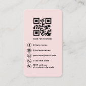 Nail Technician Business Card with QR Code Visitenkarte (Rückseite)