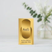 Nail Technician Custom QR Golden Business Card Visitenkarte (Stehend Vorderseite)