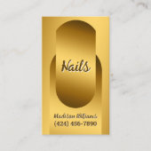 Nail Technician Custom QR Golden Business Card Visitenkarte (Vorderseite)