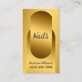 Nail Technician Custom QR Golden Business Card Visitenkarte