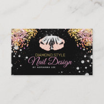 Nail Technician Diamond Glitzer Logo Nail Shop Bus