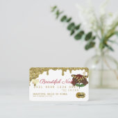 Nail Technician Driving Gold Glitzer Credit Style Visitenkarte (Stehend Vorderseite)