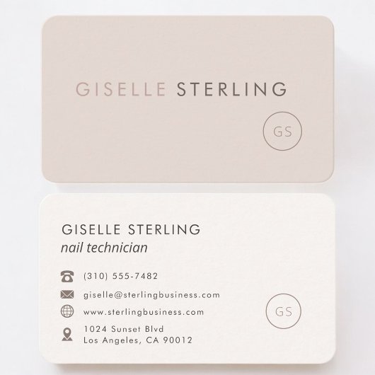 Nail Technician Feminine Professional Visitenkarte