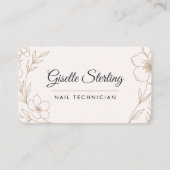 Nail Technician Floral Visitenkarte (Vorderseite)