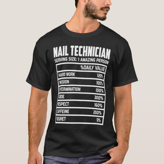 Nail Technician Hard Work Passion Determination Pr T-Shirt (Vorderseite)