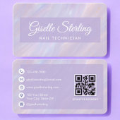 Nail Technician Iridescent QR Code Professional Visitenkarte