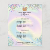 Nail Technician Mani Salon Holograph Girly Modern Flyer (Vorne)