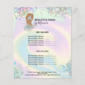Nail Technician Mani Salon Holograph Girly Modern Flyer (Vorne)