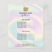 Nail Technician Mani Salon Holograph Girly Modern Flyer (Vorne)