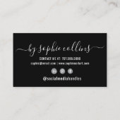 Nail Technician Nail Art Black Visitenkarte (Rückseite)