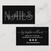 Nail Technician Nail Art Black Visitenkarte (Vorne/Hinten)