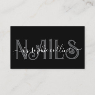Nail Technician Nail Art Black Visitenkarte