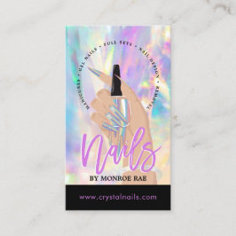 Nail Technician Nail Salon Holographic Business C Visitenkarte