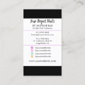 Nail Technician Nail Salon Holographic Visitenkarte (Rückseite)