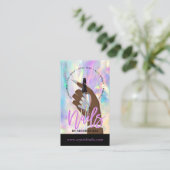Nail Technician Nail Salon Holographic Visitenkarte (Stehend Vorderseite)