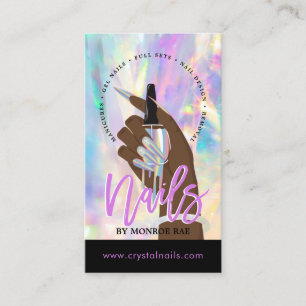 Nail Technician Nail Salon Holographic  Visitenkarte